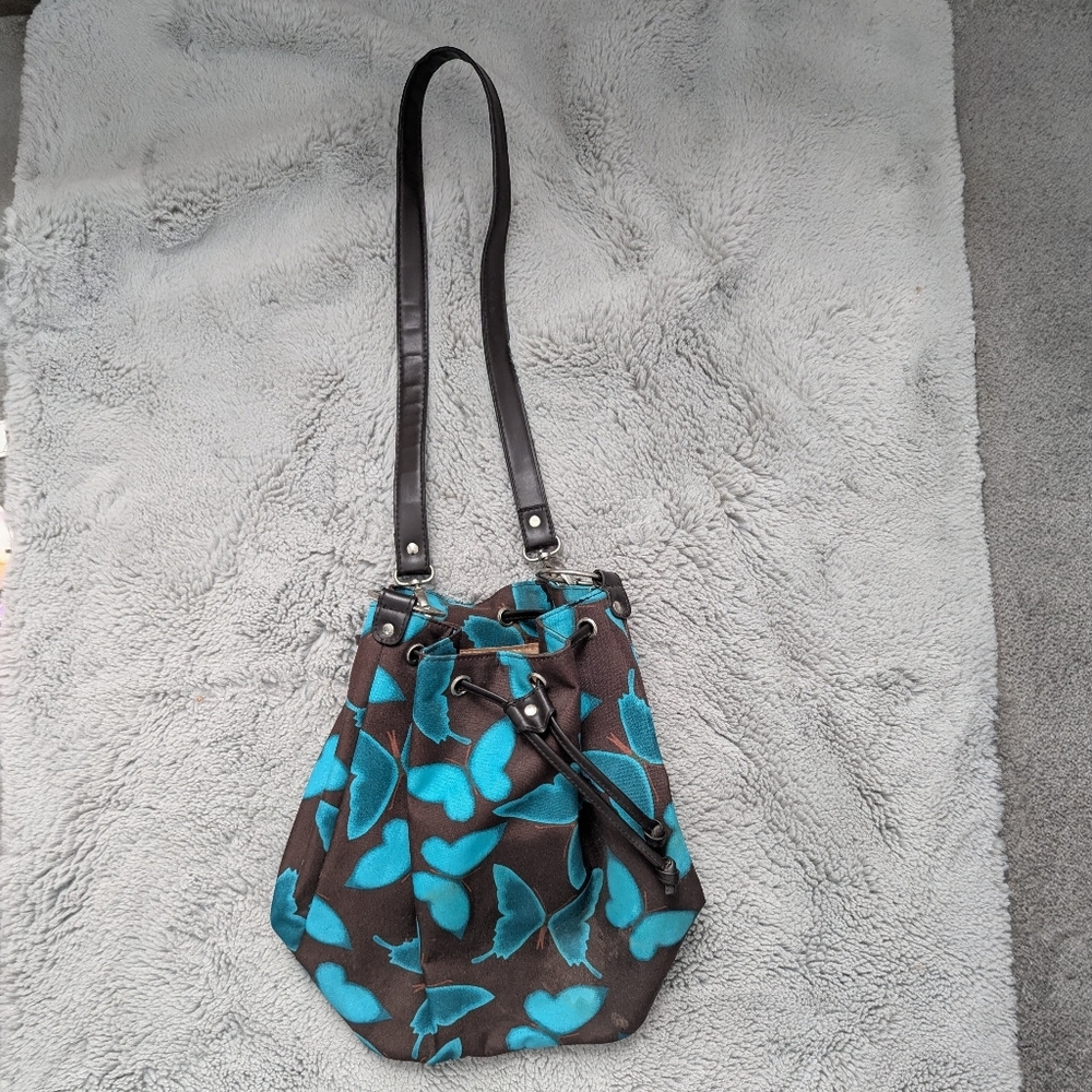 🦋 Vintage-Style Butterfly Print Bucket Bag